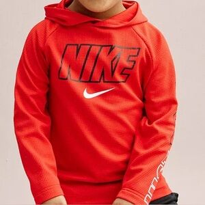 Dri-Fit Nike Kids Red Hooded Long Sleeve